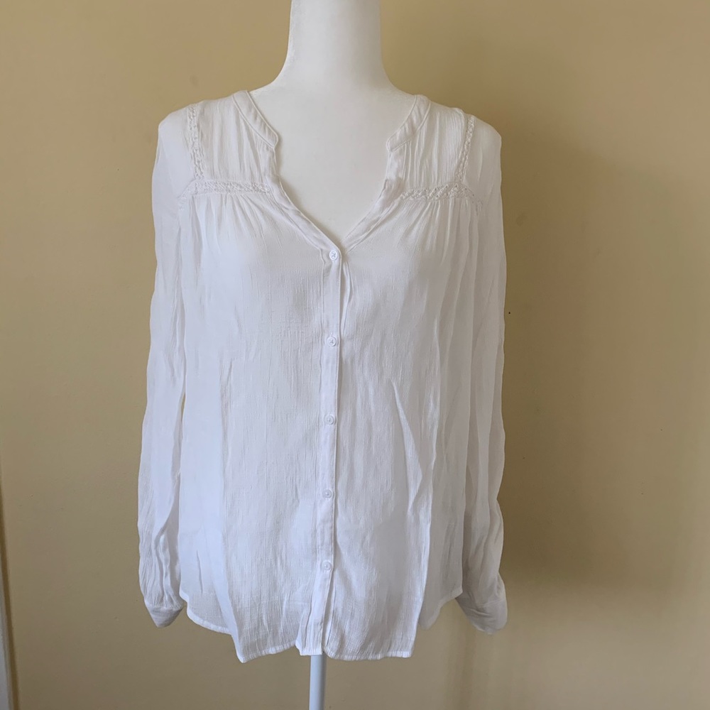 White button up top
